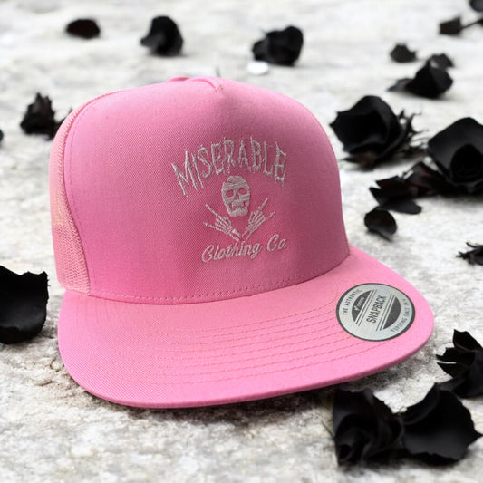 Miserable Classic Logo Pink Trucker Hat