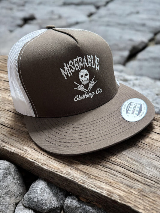 Miserable Classic Logo Brown Trucker Hat